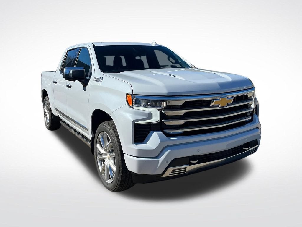 2026 Chevrolet Silverado 1500 High Country in Polar White Tricoat — front three-quarter view