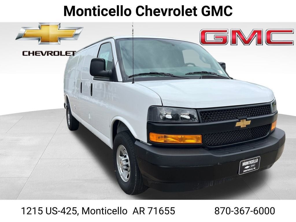2026 Chevrolet Express Cargo WT in Summit White — front three-quarter view