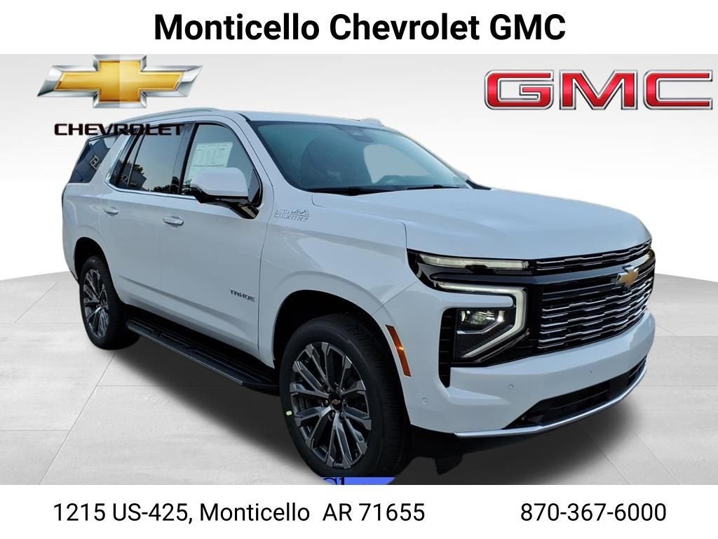 2026 Chevrolet Tahoe High Country in Polar White Tricoat — front three-quarter view