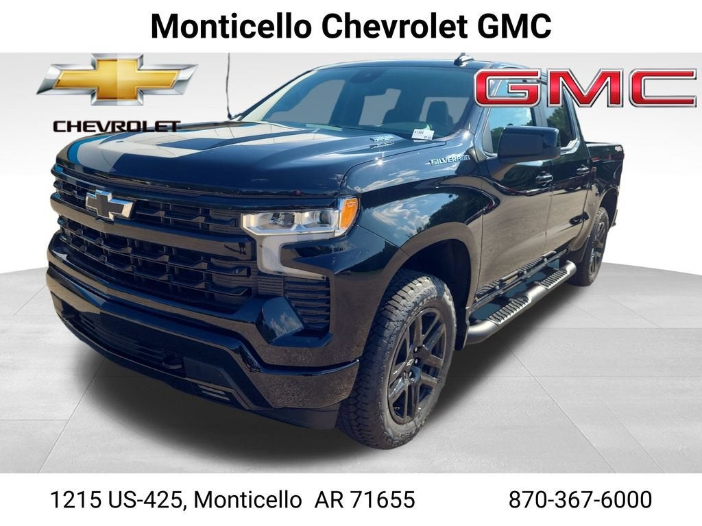 2026 Chevrolet Silverado 1500 RST in Black — front three-quarter view