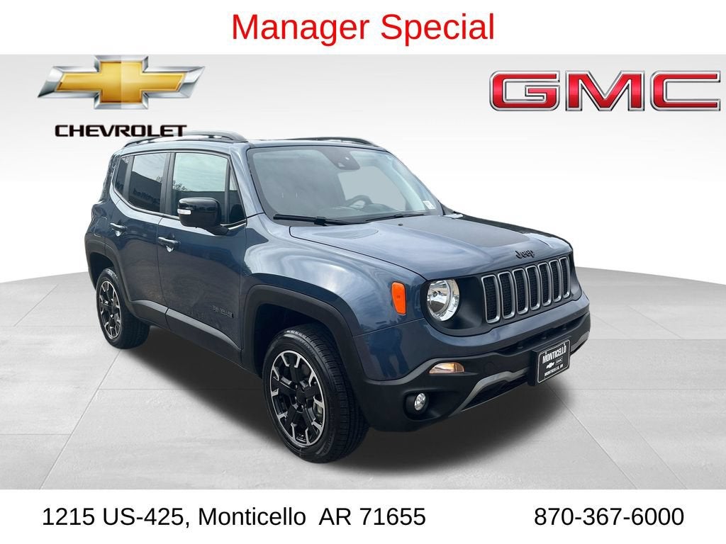 2023 Jeep Renegade Upland 4x4 in Blue — front three-quarter view